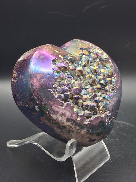 Aura quartz heart! 14 ounces, 3.5 inches by 3.5 inches