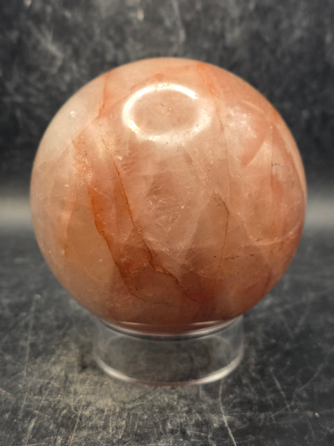 Fire quartz "red hematoid" sphere! 76.9mm, 3" 1.6 pounds