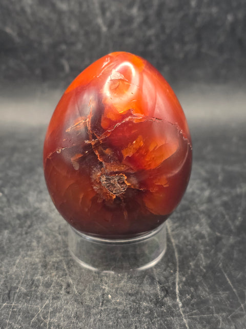 Carnelian agate egg! 5.5 ounces, 2.2 inches tall, 1.7 inches wide