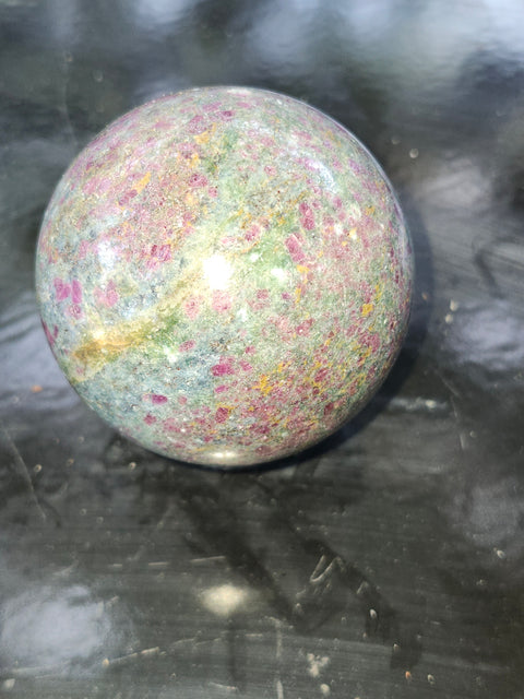 Ruby in kyanite sphere! 13 ounces, 59.4mm,2.33 inches uv reactive