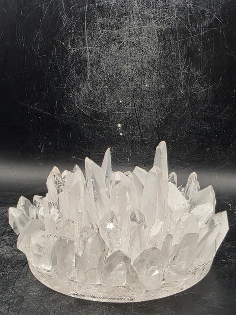 Lemurian quartz candle holder! 14 ounces, 4 inches wide!