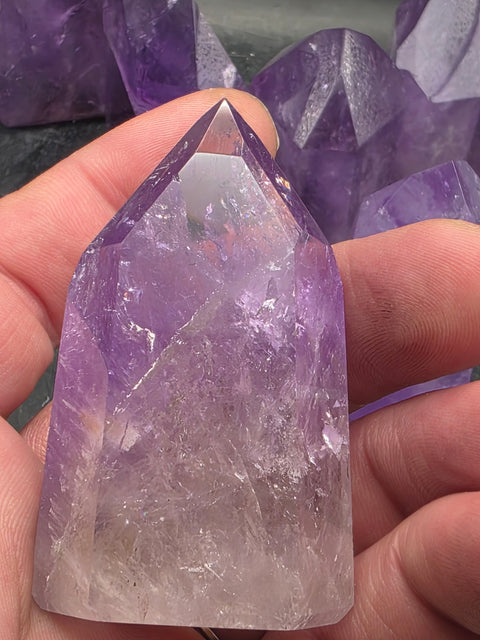 Grade AA amethyst polished point! 2 to 3 ounces!!!