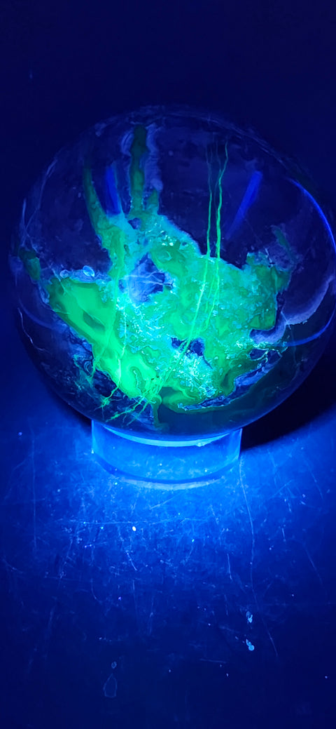 Volcanic agate sphere! 90.1mm, 3.5 inches, 2.3 pounds