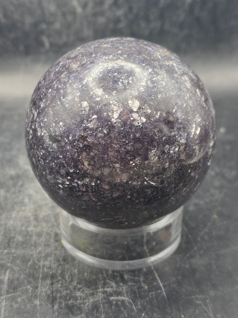 Lepidolite sphere! 12.7 ounces, 63.9mm, 2.5 inches