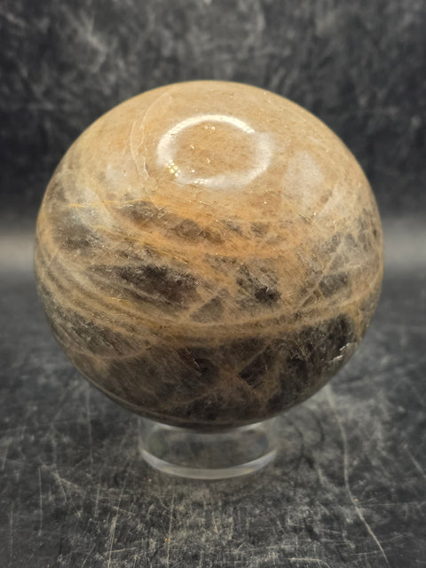 Black moonstone sphere! 73.5mm, 2.8 inches, 1.2 pounds
