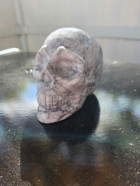 1.5 pound Pink Picasso jasper skull