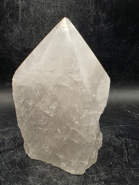 Clear quartz polished top point! 14 ounces, 3.9 inches tall