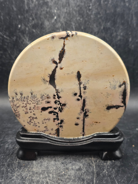 Natural picture jasper slab with stand! 4.9 ounces, 3.5 inches wide