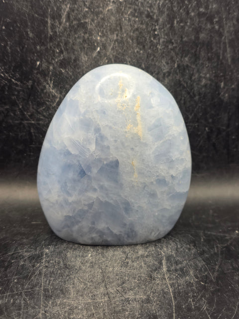 Blue calcite free form! 1.6 pounds, 3.7 inches tall, 3.3" wide