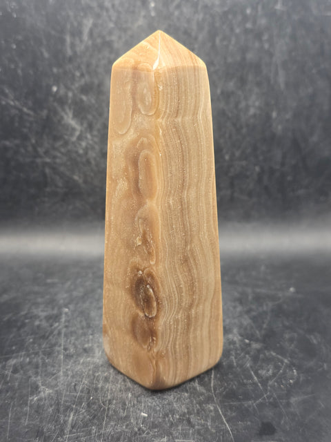 Chocolate calcite tower! 9 ounces, 4.7 inches tall