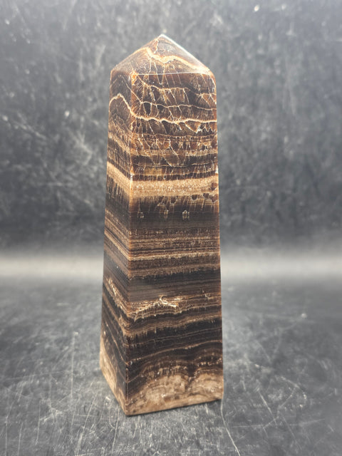 Chocolate calcite tower! 12 ounces, 5 inches tall