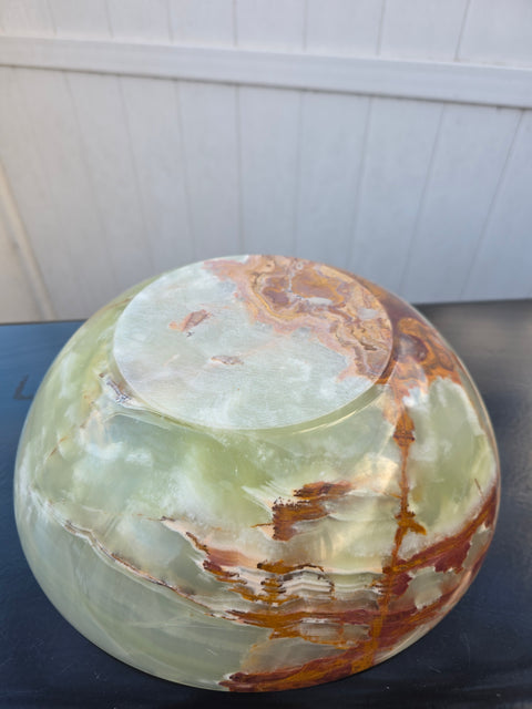 XXL ONYX BOWL! 4.10 pounds, 11.5 inches wide, 3.5 inches tall!