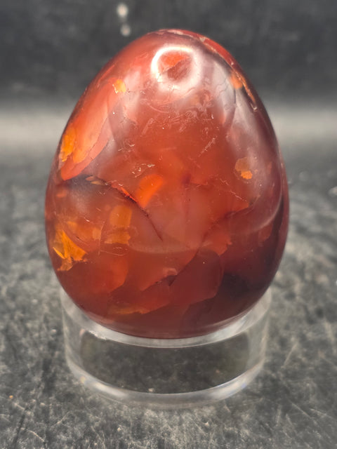 Carnelian agate egg! 7.5 ounces, 2.5 inches tall, 1.9 inches wide