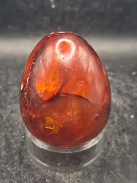 Carnelian agate egg! 7.5 ounces, 2.5 inches tall, 1.9 inches wide