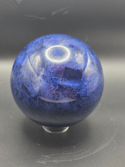 Jumbo blue quartz sphere! 96mm, 3.7 inches, 2.5 pounds
