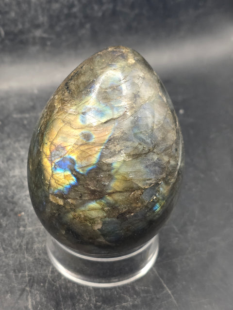 Labradorite egg 12.1 ounces, 3 inches tall, 2.2 inches wide