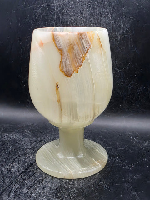 Onyx goblet! 12.5 ounces, 4.8 inches tall, 2.7 inches wide!
