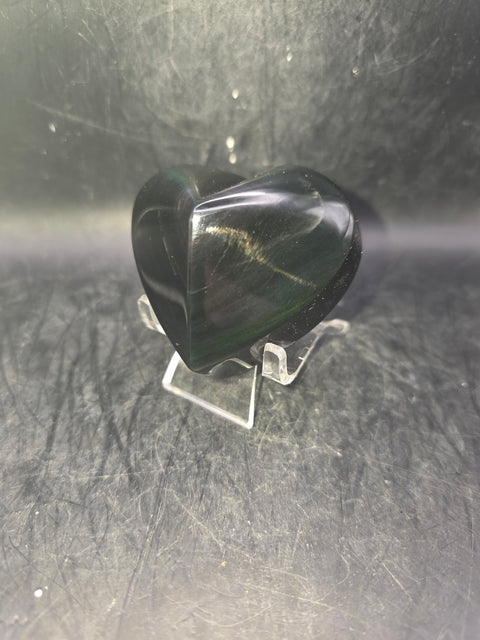 Rainbow obsidian heart! 4.8 ounces, 2.2 inches wide, 2.2" tall