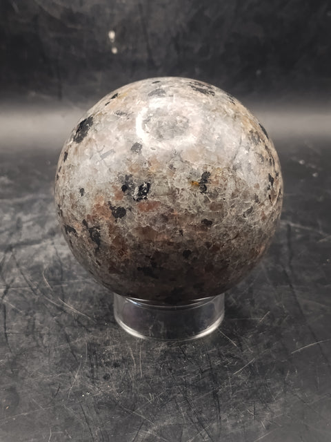 Flame stone sphere "yooperlite"! 60mm, 2.3 inches, 10.4 ounces