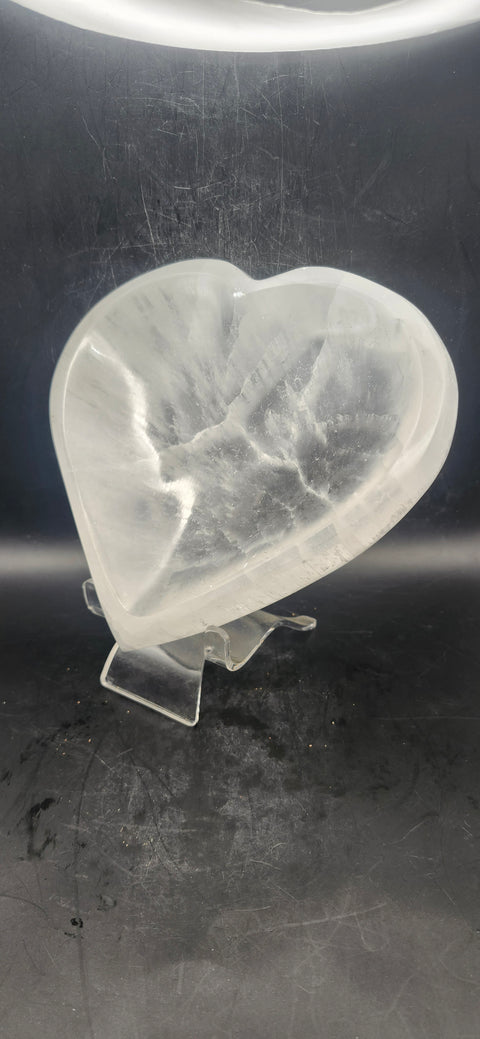 Selenite heart bowl! 1.10 pounds, 5.5 inches wide
