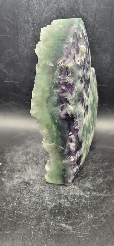 Druzy Snowflake florite heart! 2.8 pounds, 6.25 inches wide, 5.25 tall