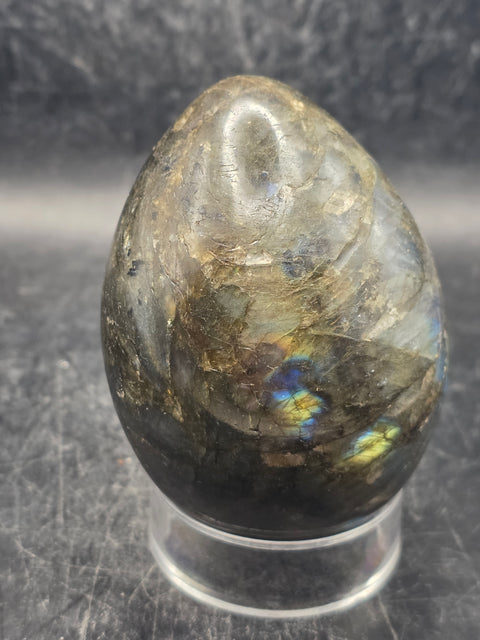 Labradorite egg 12.1 ounces, 3 inches tall, 2.2 inches wide