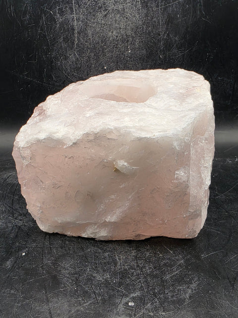 Rose quartz candle holder! 2 pounds, 4 inches by 3 inches!
