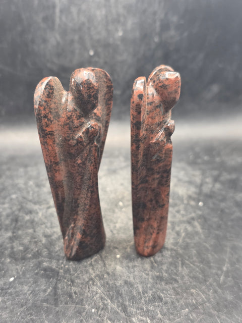 Mahogany red obsidian gemstone angel! 3 inches tall!