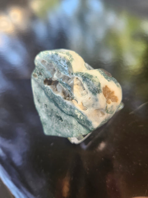 3.5 ounce moss agate heart