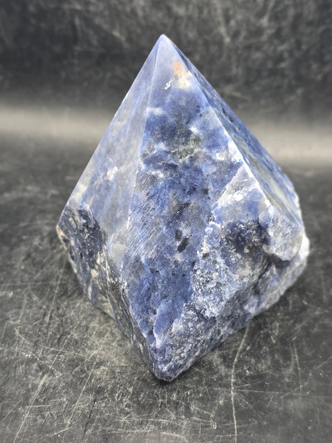 Sodalite polished top point! 12.2 ounces, 3.2 inches tall, 3" wide