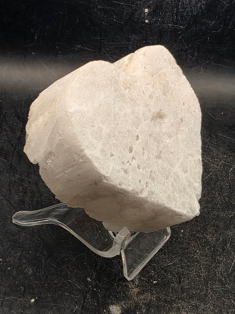 White pearl aura quartz heart! 8 ounces, 2.7 inches wide, 2.5" tall