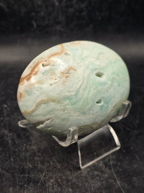 Caribbean calcite palm stone! 4.7 ounces 2.8 inches long, 2" wide