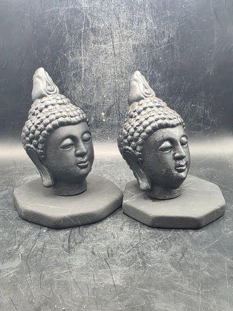 Shungite Buddha head figurine! 4.1 inches tall, 7.7 ounces!