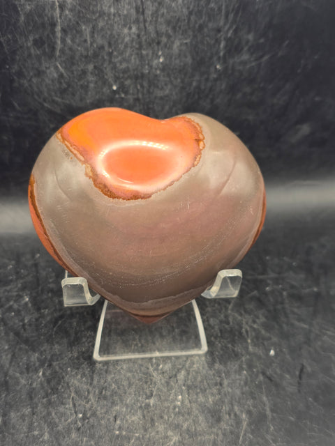 Polychrome jasper heart! 9 ounces, 3 inches wide, 2.8" tall