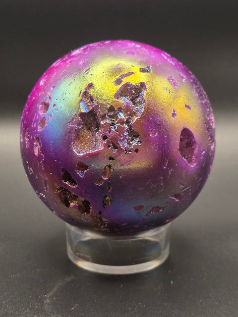 Pink aura sphenlerite sphere! 79.7mm, 3.1 inches, 1.5 pounds