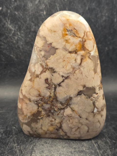 Flower agate free form! 10.2 ounces, 3.8 inches tall, 2.7" wide