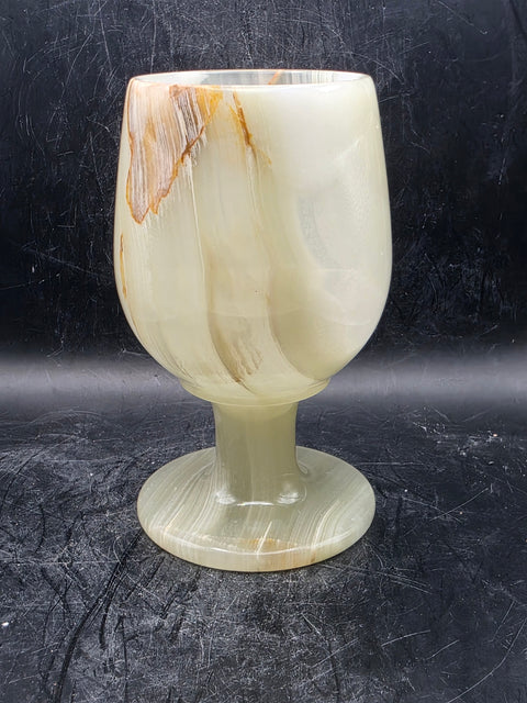 Onyx goblet! 12.5 ounces, 4.8 inches tall, 2.7 inches wide!