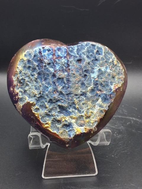 Aura quartz heart! 14 ounces, 3.5 inches by 3.5 inches