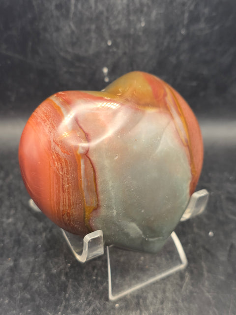 Polychrome jasper heart! 10 ounces, 3.2 inches wide, 3" tall