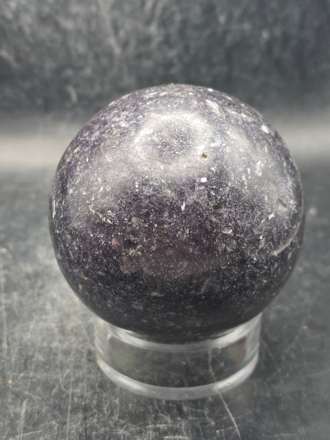 Lepidolite sphere! 12.7 ounces, 63.9mm, 2.5 inches