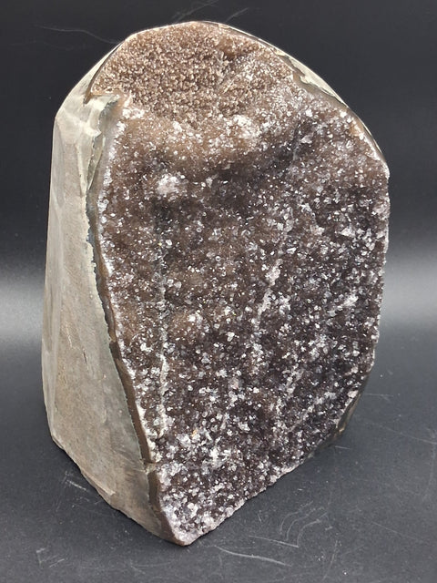 Chocolate amethyst cut base free form! 2.4 pounds, 4.5 inches tall