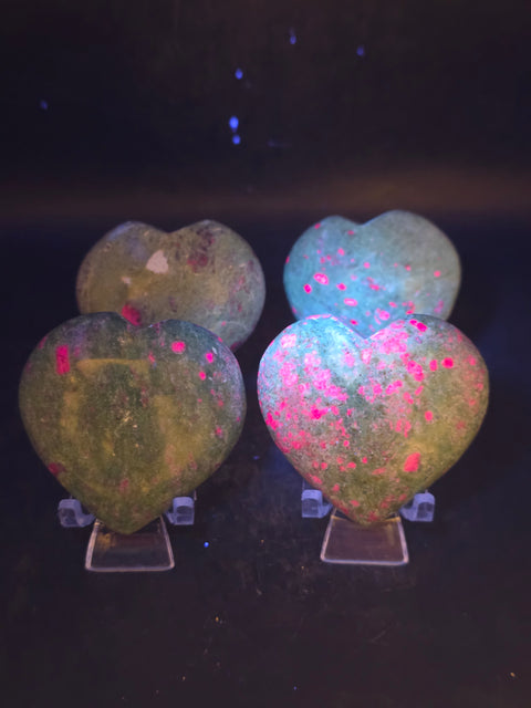 Ruby fuchite heart! 2.5 ounces, 1.8 inches by 1.8 inches