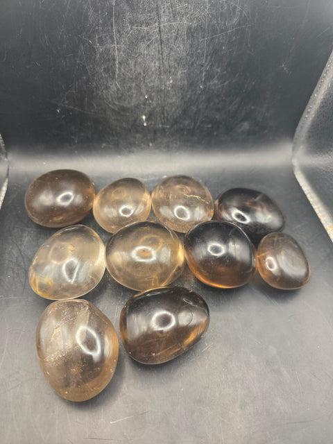 Smoky quartz palm stone! 1.9 too 2.1 inches!