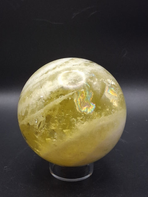 Citrine sphere! 73.2mm, 2.8 inches, 1.3 pounds! #rainbows