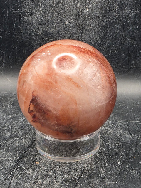 Red hematoid fire quartz sphere! 64.7mm, 2.5 inches, 13.4 ounces
