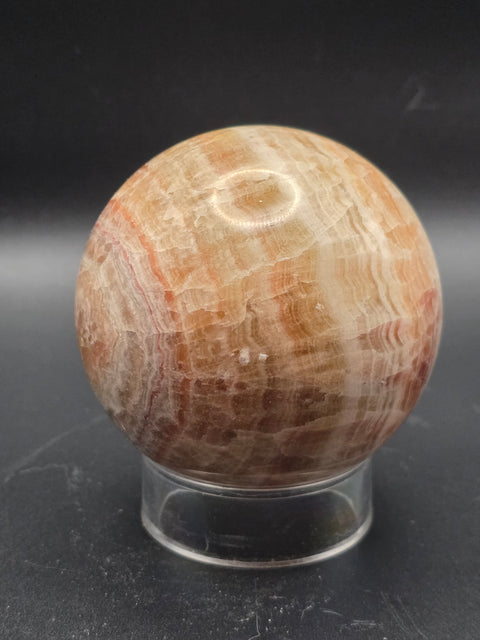 Striped calcite sphere! 67.6mm, 2.6 inches, 15.5 ounces