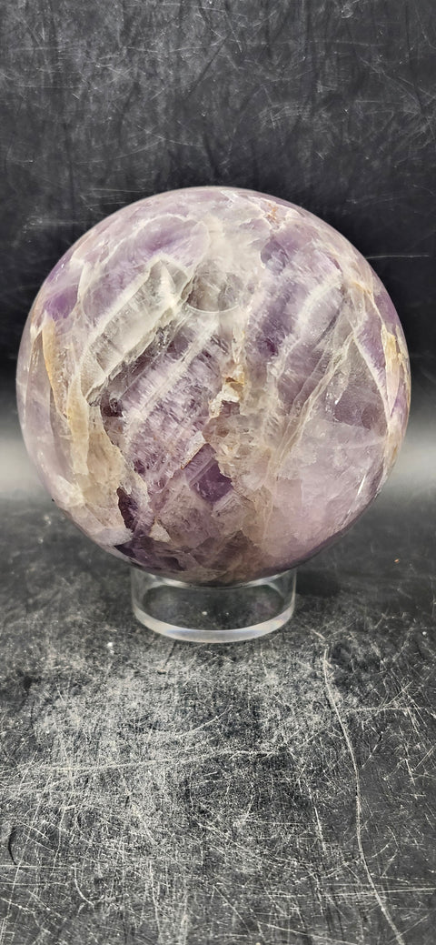 Dream amethyst sphere! 70.1mm, 2.7 inches, 1 pound!