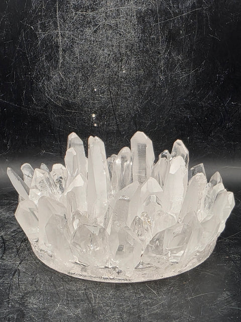Lemurian quartz candle holder! 14 ounces, 4 inches wide!