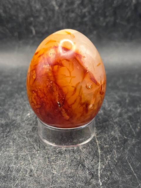 Druzy Carnelian agate egg! 4.5 ounces, 2 inches tall, 1.6" wide