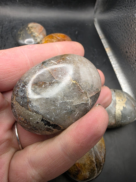 Golden healer pyrite palm stone! 1.8 to 2.2 inches